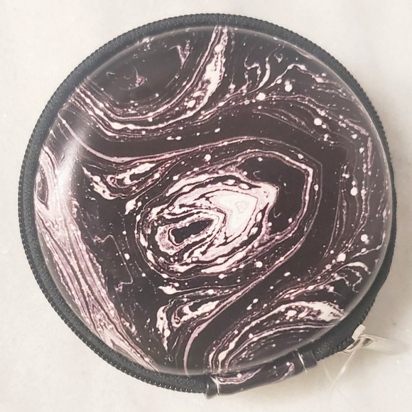 ♥️ 4 for $25 ❤ #O New Earbuds Marble Case Coin Bag Zip Purse - Picture 3 of 5